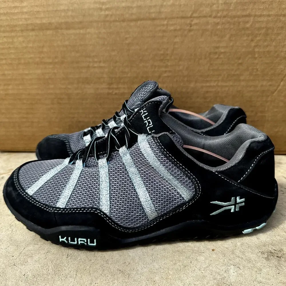 Kuru Chicane Hiking Shoes Leather Kurusole Moisture Wicking Mesh Black Gray 12